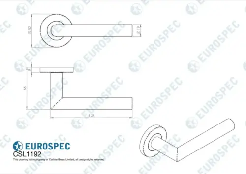 Treviri Mitred Round Bar Lever on Sprung Rose