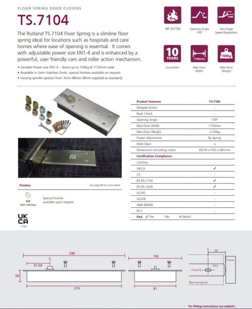 Rutland TS.7104 Floor Spring