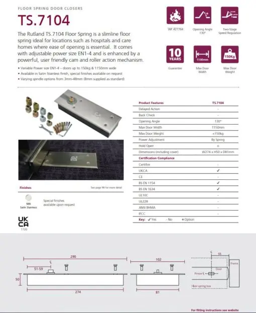 Rutland TS.7104 Floor Spring