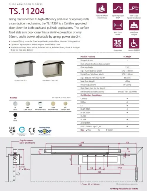 Rutland TS.11204 Cam Action Door Closer