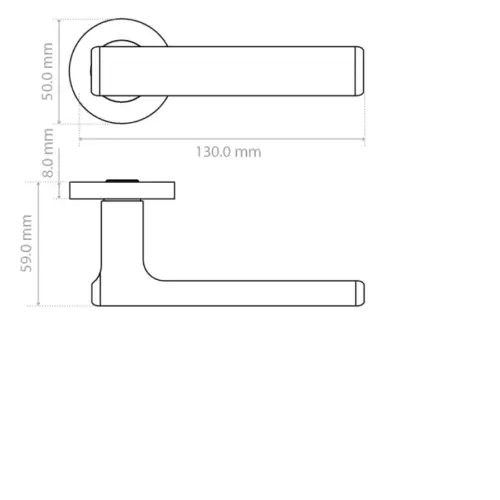 Zoo Hardware Frigo Lever On Round Rose Door Handle