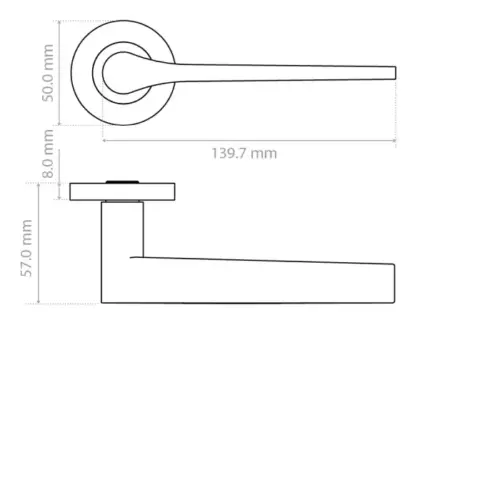 Zoo Hardware Gio Lever On Round Rose Door Handle
