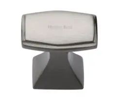 Heritage Brass Art Deco Design Cabinet Knob, Satin Nickel