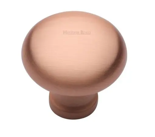 Heritage Brass Mushroom Design Cabinet Knob (32Mm Or 38Mm), Satin Rose Gold