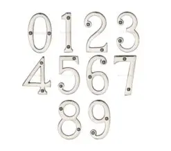 Heritage Brass 0-9 Screw Fix Numerals (76Mm - 3"), Polished Nickel