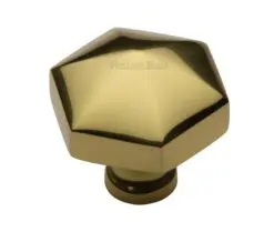 Heritage Brass Octagonal Cabinet Knob, Polished Brass