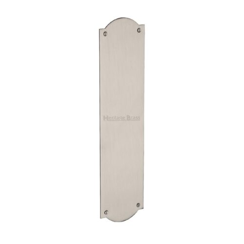 Heritage Brass Shaped Fingerplate (305Mm X 77Mm), Satin Nickel Finish