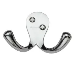 Heritage Brass Double Robe Hook (64Mm Width), Polished Chrome