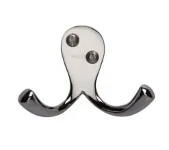 Heritage Brass Double Robe Hook (64Mm Width), Polished Nickel