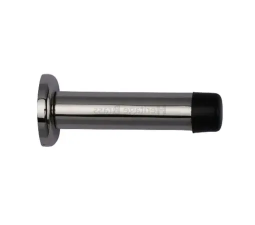 Heritage Brass Cylinder Wall Mounted Door Stop With Rose (76Mm Or 87Mm), Polished Nickel