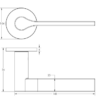 Frelan Hardware CRES CR-105 Rose Door Handle