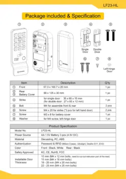 EUROART EALF23-HL Smart Digital Lock for Cabinet & Lockers