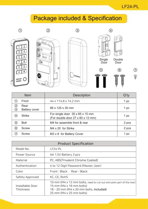 EUROART EALF24-PL Smart Digital Lock for Cabinet & Lockers