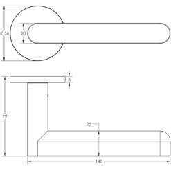 Frelan Hardware CRES CR-101 Door Handle