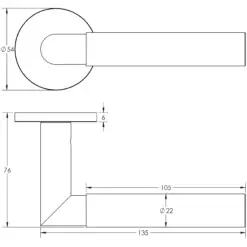 Frelan Hardware CRES CR-102 Rose Door Handle