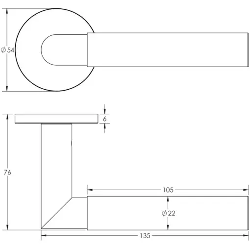 Frelan Hardware CRES CR-102 Rose Door Handle