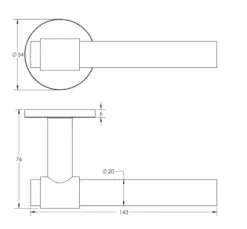 Frelan Hardware CRES CR-103 Rose Door Handle