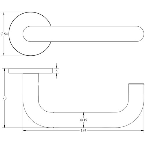 Frelan Hardware CRES CR-106 Rose Door Handle