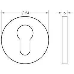 Frelan Hardware CRES Escutcheon 2 Keyway Round Rose Escutcheon
