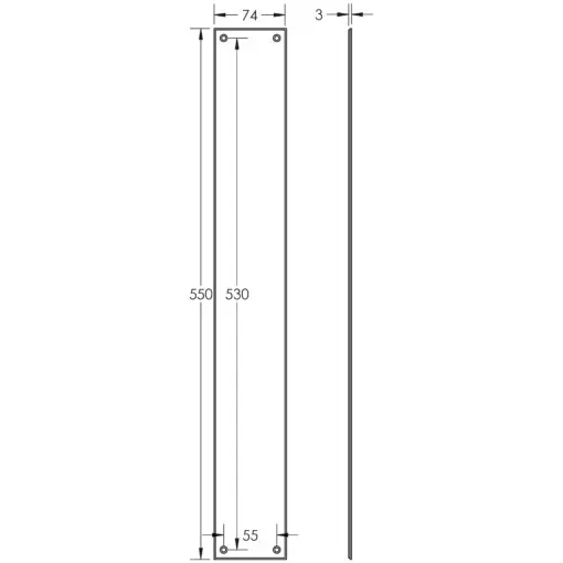 Frelan Hardware CRES Finger Push Plate