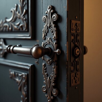 Black Antique Door Furniture
