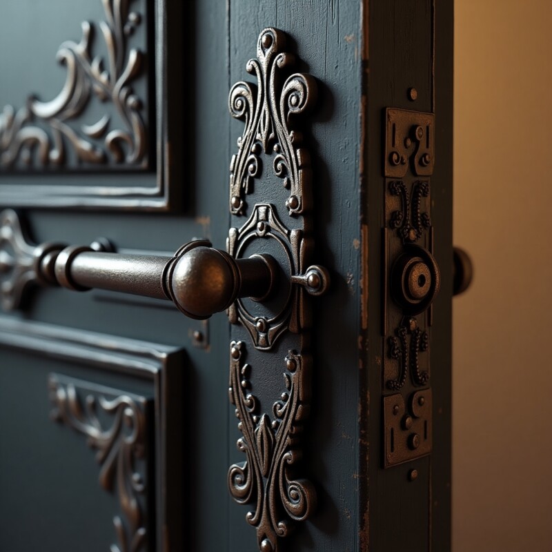 Black Antique Door Furniture
