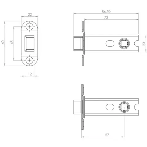 Heavy Duty Tubular Latches Bodies only