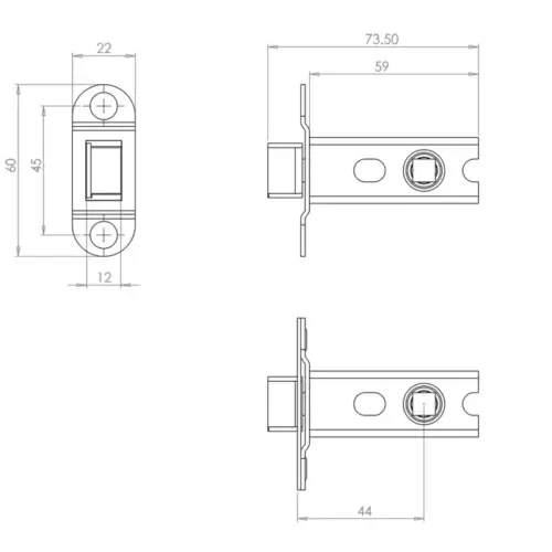 Heavy Duty Tubular Latches Bodies only