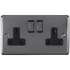 Eurolite Bn2B Double Blank Round Edge Black Nickel Plate