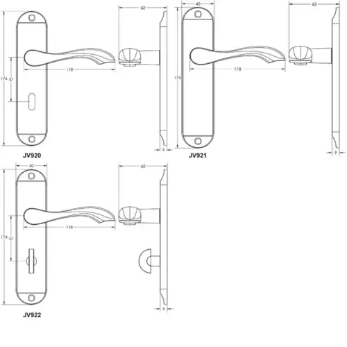 Broadway Suite Door Handle on Backplate