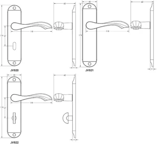 Broadway Suite Door Handle on Backplate