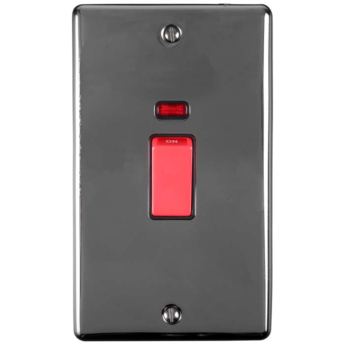 Enhance Decorative 45Amp Switch With Neon Indicator - Double Plate