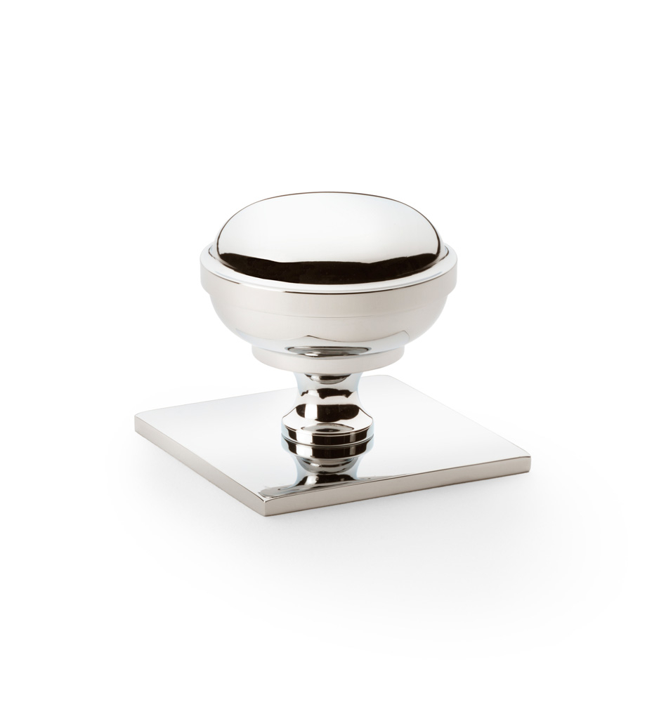 Quantock Cupboard Knob on Square Backplate
