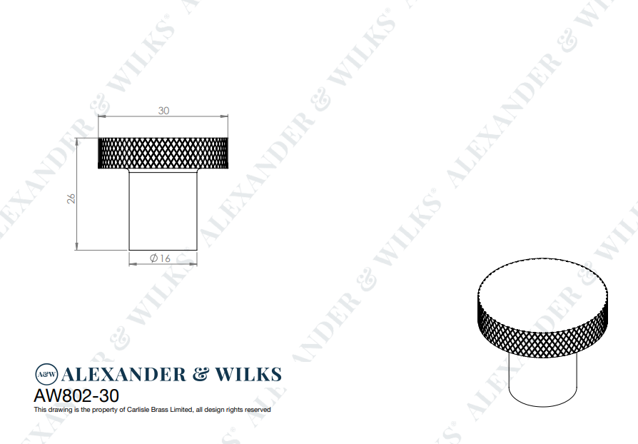Hanover Knurled Circular Cupboard Knob - Image 2