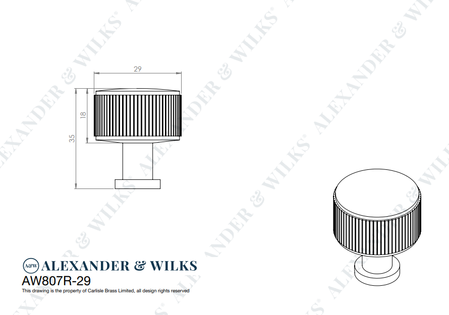 Lucia Reeded Cupboard Knob - Image 2