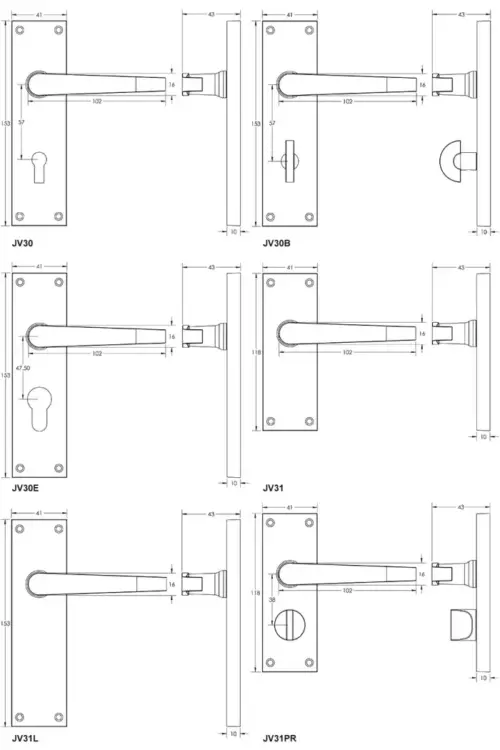 Victorian Straight Lever on Plate