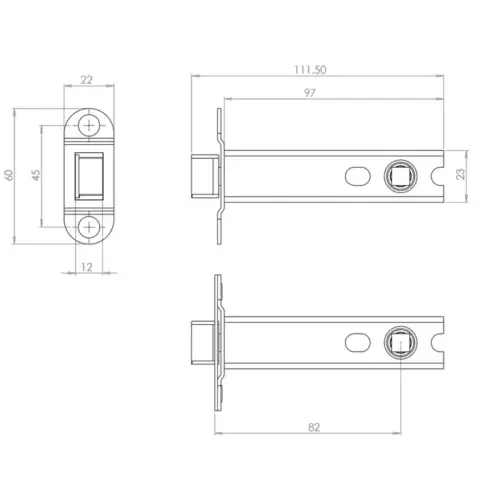Heavy Duty Tubular Latches Bodies only