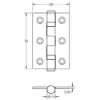 Grade 7 Steel Ball Bearing Hinges 76x50mm