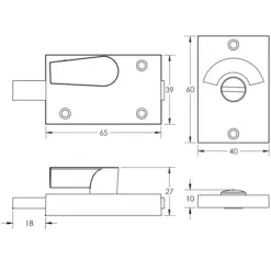 Bathroom Indicator Bolt 61x42mm