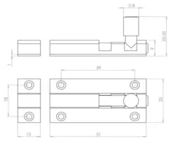 Aluminium Straight Barrel Door Bolts