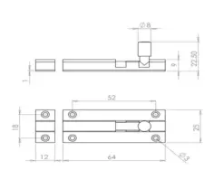 Aluminium Straight Barrel Door Bolts