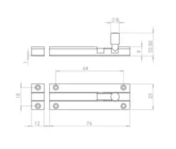 Aluminium Straight Barrel Door Bolts