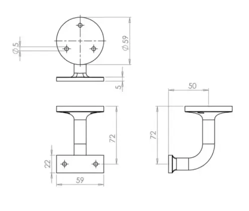 Aluminium Hand Rail Brackets