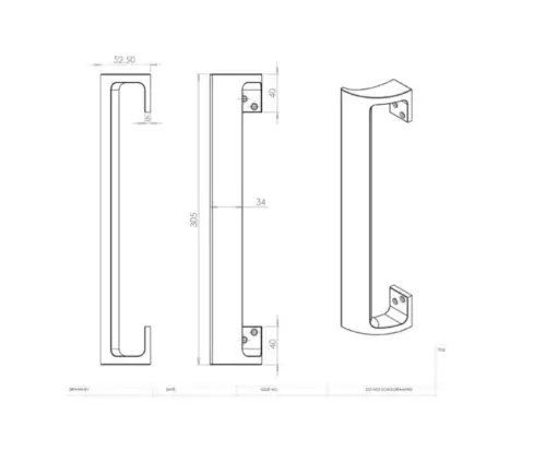 Aluminium Cranked Pull Handles