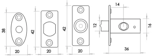 Mortice Rackbolt 36mm