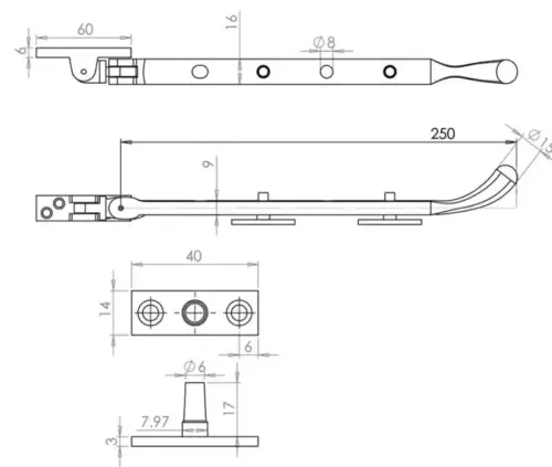 Bulb End Casement Stays