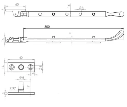 Bulb End Casement Stays