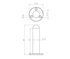 Nero Cylinder Wall Mounted Door Stop on Rose