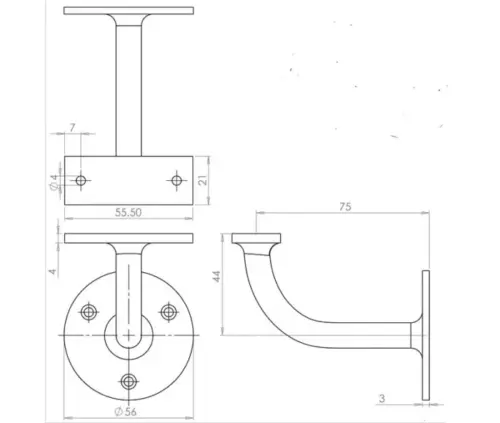 Solid Brass Handrail Brackets
