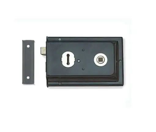 Frelan Hardware Reversible Rim Lock, Black